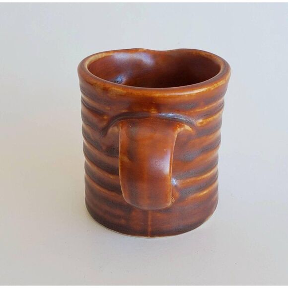 Hall China Brown Ringware Creamer, Syrup Pitcher - Picture 6 of 10